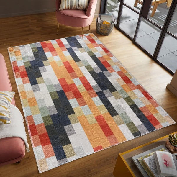 Narancssárga-szürke mosható szőnyeg 160x230 cm Blocks of Fun – Vitaus-image-1