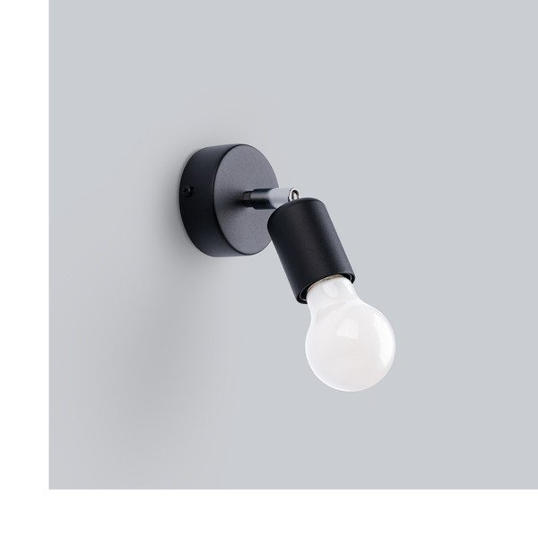 Fekete fali lámpa ø 6 cm Brando – Sollux-image-4