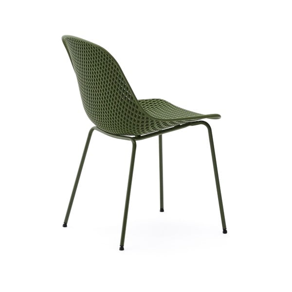 Sötétzöld fém kerti szék Quinby – Kave Home-image-3
