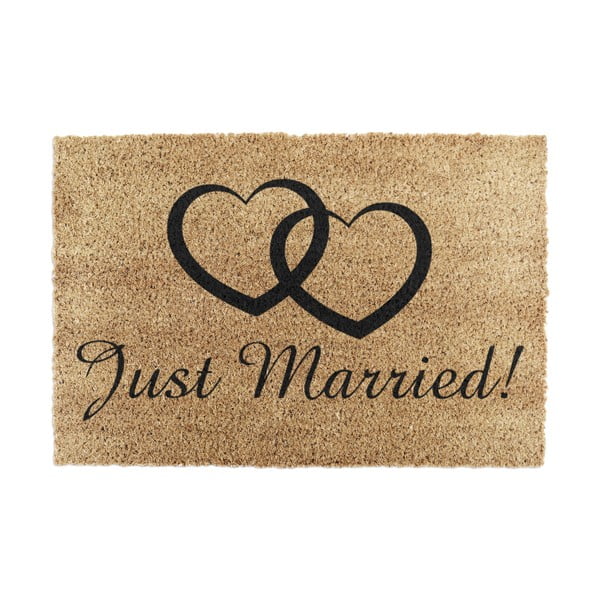 Kókuszrost lábtörlő 40x60 cm Just Married – Artsy Doormats