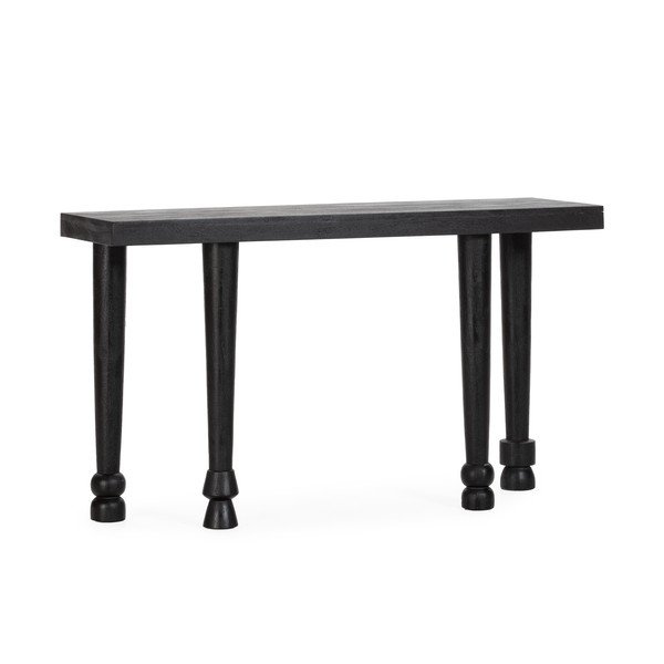 Fekete mangófa konzolasztal 40x130 cm Inaya – MOME-image-2