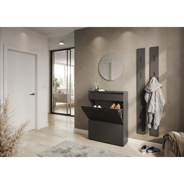 Antracitszürke cipőtartó 80x107x29 cm Baldone – Germania-image-1