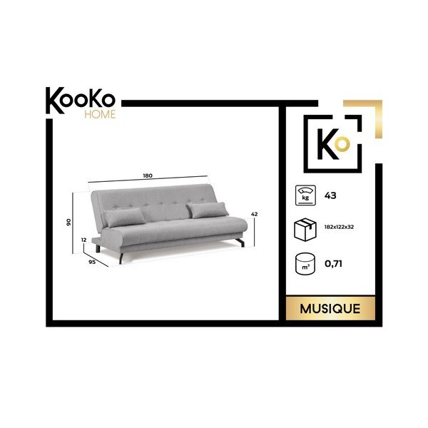 Musique türkizzöld kinyitható kanapé - Kooko Home-image-1