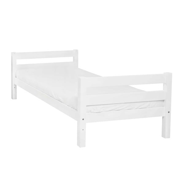 Nina egyszemélyes fehér, tömör bükkfa gyerekágy, 200 x 90 cm - Mobi furniture