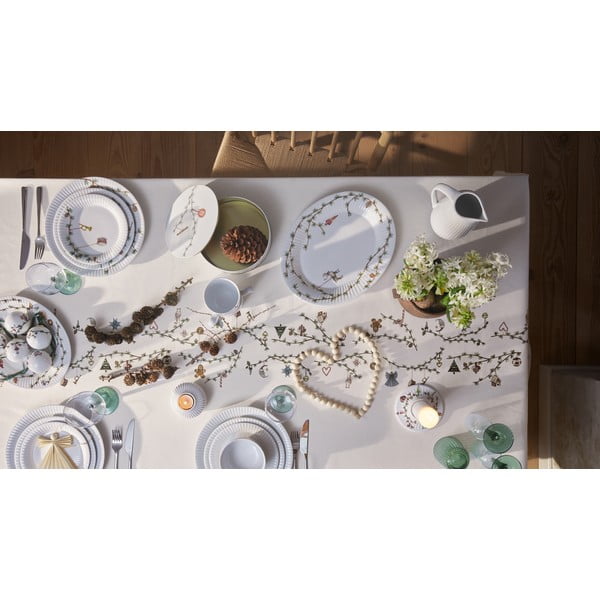 Fehér porcelán szervírozó tányér karácsonyi mintával 27x34 cm Hammershøi – Kähler Design-image-1