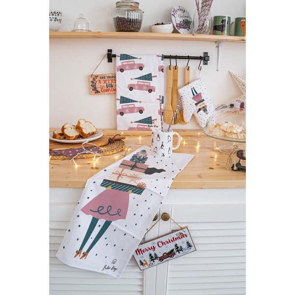 Pamut konyharuha szett karácsonyi mintával, 2 db-os 50x70 cm A Lots of Gifts – Butter Kings-image-1