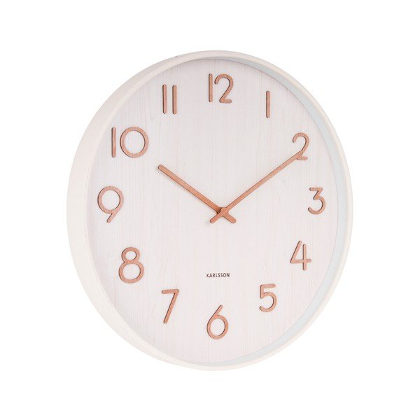 Pure Medium fehér falióra hársfából, ø 40 cm - Karlsson-image-1