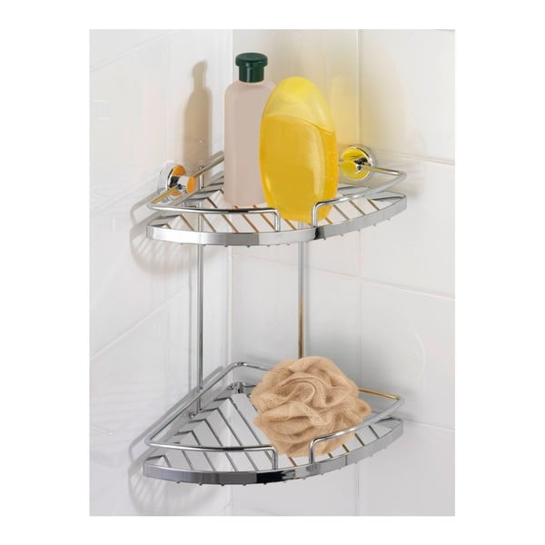 Power-Loc Sion fúrásmentes fürdőszobai sarok polcrendszer - Wenko-image-1