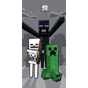 Szürke pamut gyerek fürdőlepedő 70x140 cm Minecraft "Mob Attack" – Jerry Fabrics