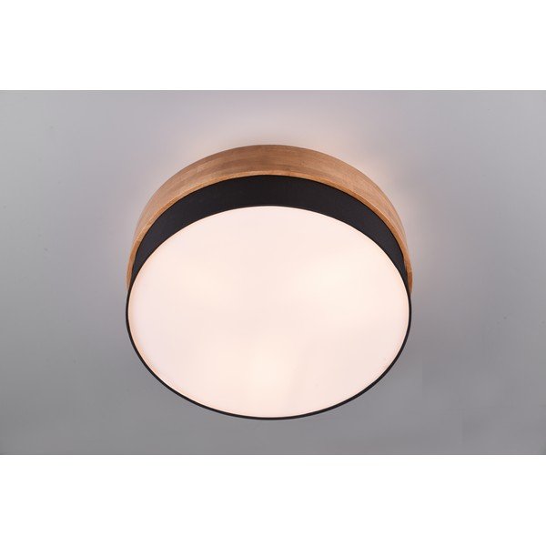 Fekete-natúr színű mennyezeti lámpa textil búrával Seasons – Trio-image-1