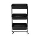 Fekete műanyag gurulós polcos állvány 43x36 cm Grena – Compactor