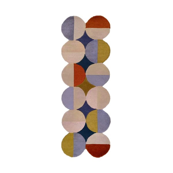 Kézi szövésű gyapjú futószőnyeg 80x230 cm Mia Ellipse – Flair Rugs