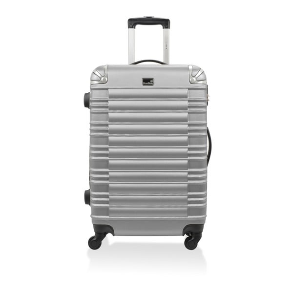 Lima ezüst színű gurulós utazó bőrönd, 60 l - Bluestar