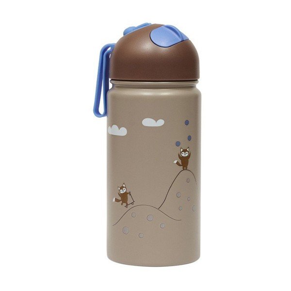 Barna alumínium gyerek ivópalack 360 ml Friends in the Forest – OYOY Mini