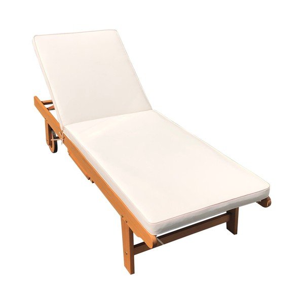 Krémszínű-natúr színű tömörfa kerti napozóágy San Diego – Garden Pleasure-image-2