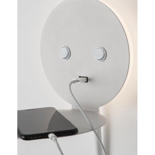 Fehér alumínium LED fali lámpa hajlítható szerkezettel-USB csatlakozóval Eclip – Nova Luce-image-1