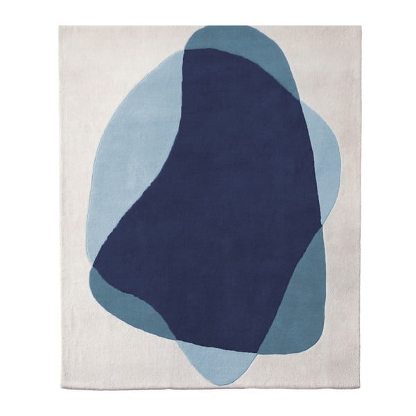 Serge kék-szürke gyapjú szőnyeg, 180 x 220 cm - HARTÔ