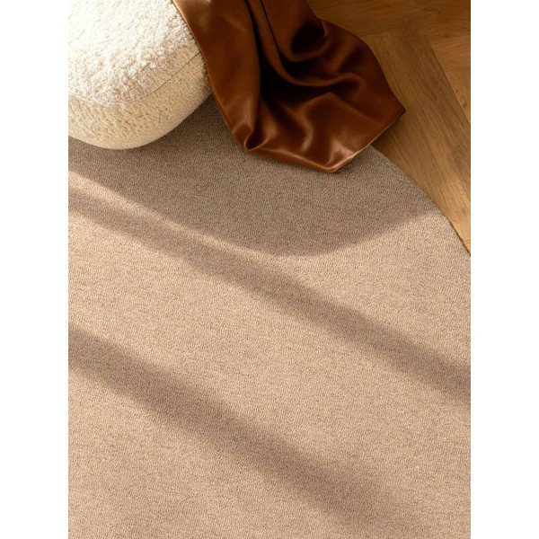 Natúr színű kézi szövésű gyapjú kerek szőnyeg ø 160 cm Puristic Knots – Elle Decoration-image-2