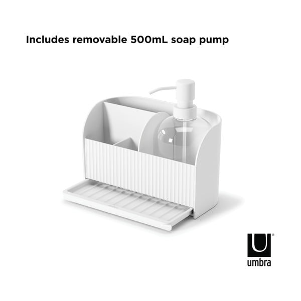 Fehér újrahasznosított műanyag mosogatóeszköz tartó Sling – Umbra-image-4