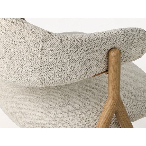 Krémszínű-natúr színű kárpitozott karfás étkezőfotel Frances – Unique Furniture-image-2