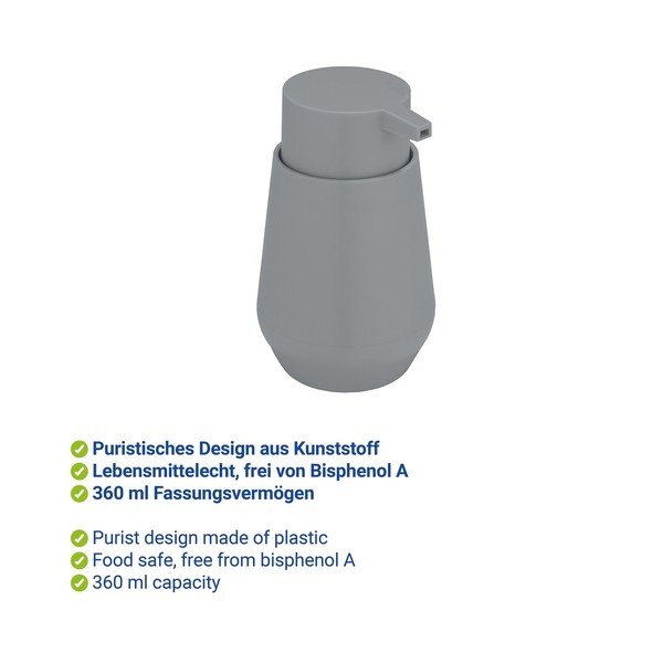 Szürke műanyag szappanadagoló 360 ml Vara – Allstar-image-2