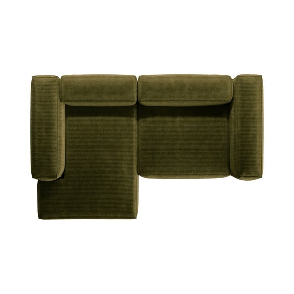 Zöld kordbársony sarokkanapé (bal oldali-heverő résszel) Bergamo – Cosmopolitan Design-image-3