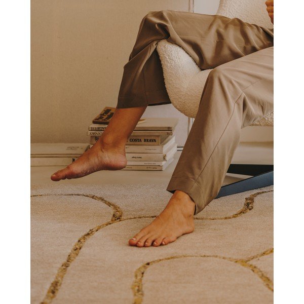 Bézs gyapjú szőnyeg 160x230 cm Magin – Kave Home-image-1