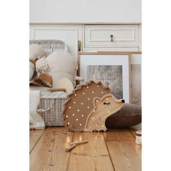 Hedgehog barna borovi fenyő asztali lámpa, hosszúság 30 cm - Little Lights-image-2