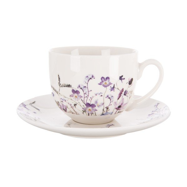 Fehér-lila porcelán csésze 280 ml Louka – Orion