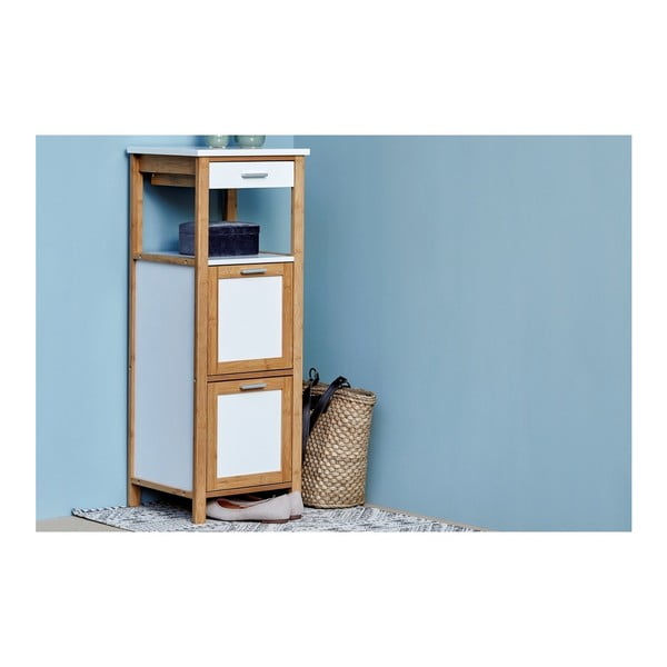 Finja fürdőszobai bambusz szekrény 2 polccal és tárolóhellyel - Wenko-image-4
