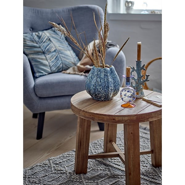 Sötét natúr színű kerek dohányzóasztal  egzotikus fa dekorral ø 60 cm Emmett – Bloomingville-image-1