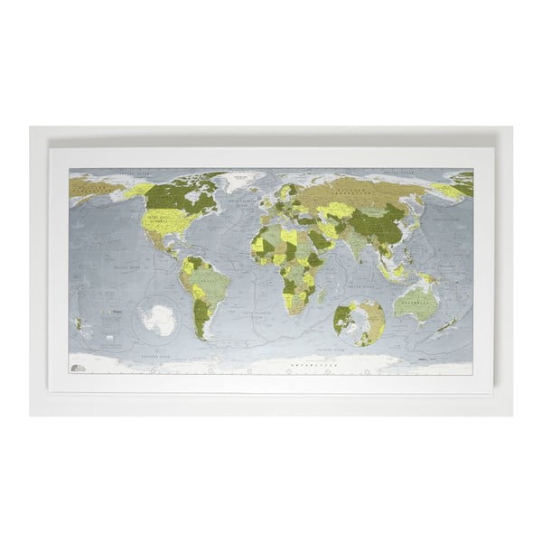 Colour Map zöld mágneses világtérkép, 130 x 72 cm - The Future Mapping Company
