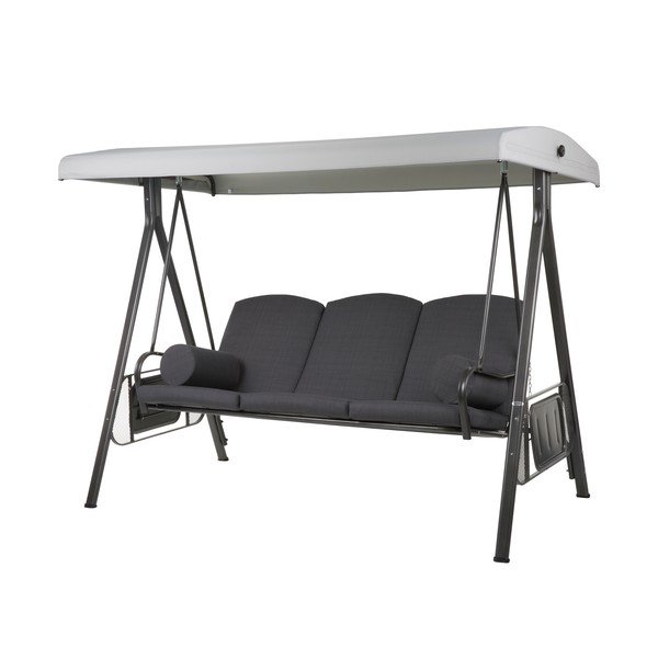 Fekete fém kerti hintaágy Salerno - Dajar-image-1