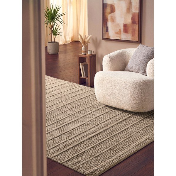 Bézs kézi szövésű gyapjú szőnyeg 160x230 cm Camden Parker – Ted Baker-image-1