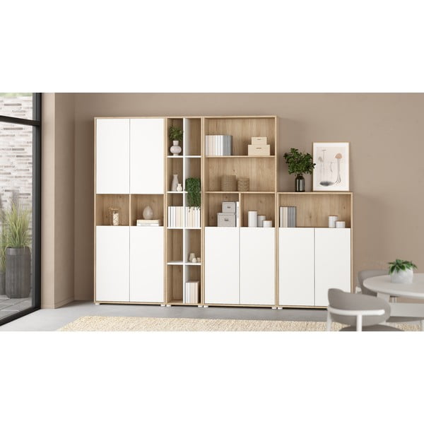 Natúr színű könyvespolc tölgyfa dekorral 80x124 cm Sign – Tvilum-image-1