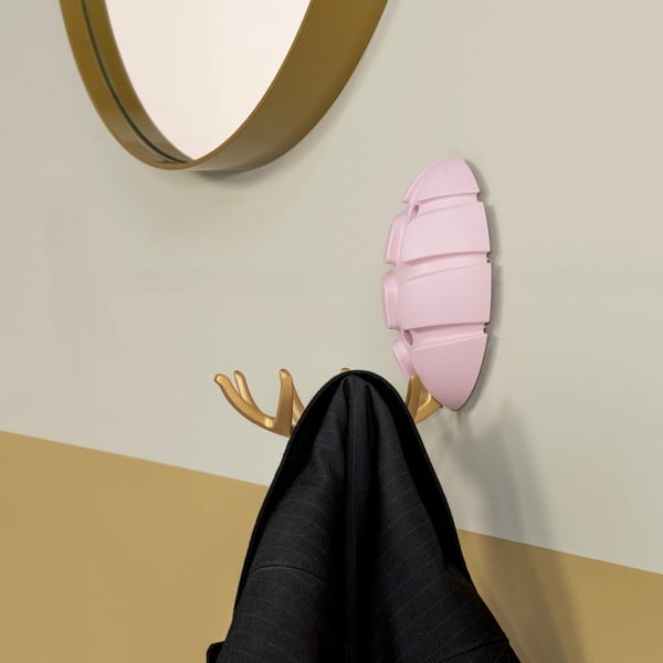 Világos rózsaszín-aranyszínű fali műanyag akasztó Bug – Spinder Design-image-4