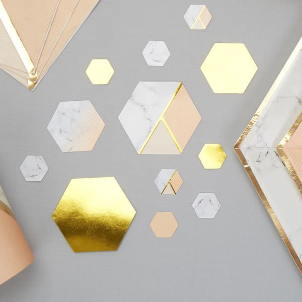 Gold Colour Block Marble 100 darabos asztali dekoráció szett - Neviti