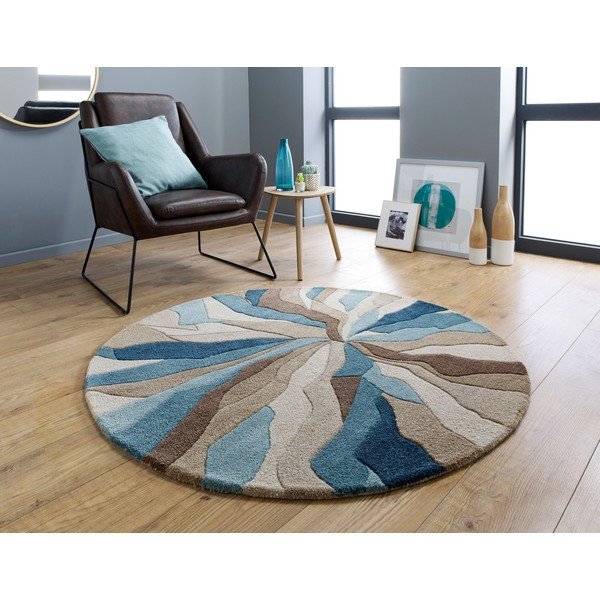 Splinter kék szőnyeg ⌀ 135 cm - Flair Rugs-image-4