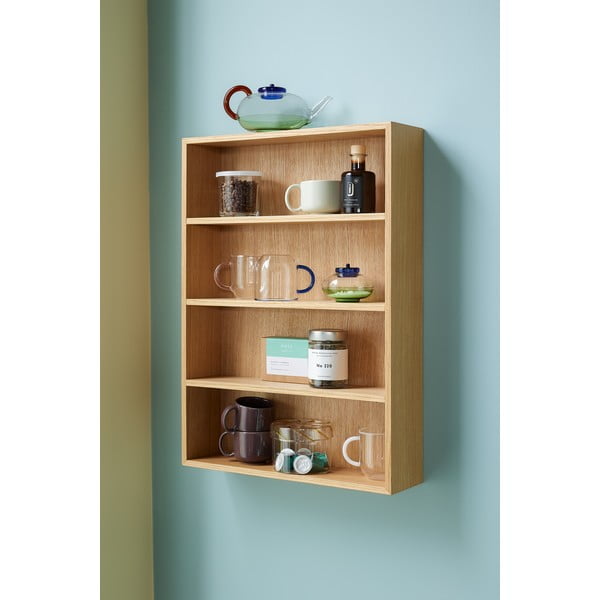 Natúr színű többszintes tölgyfa fali polc Cubbie – Hübsch-image-4