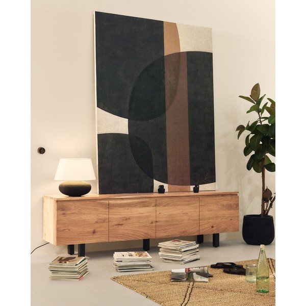 Natúr színű akácfa TV-állvány 200x58x40 cm Uxue – Kave Home-image-1