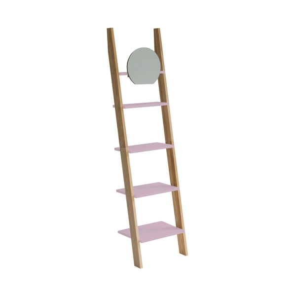 Ashme Ladder halvány rózsaszín létrapolc, tükörrel - Ragaba
