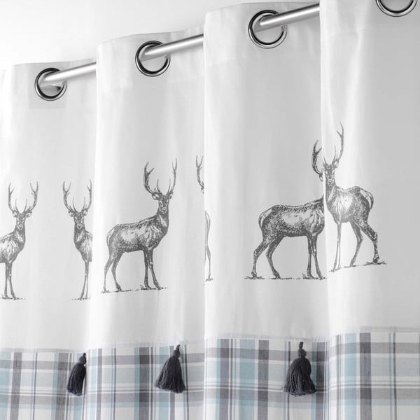 Fehér-kék függöny 140x240 cm Megeve – douceur d'intérieur-image-1