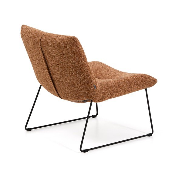 Terrakotta színű zsenília fotel Asen – Kave Home-image-4