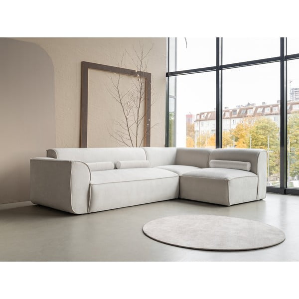 Krémszínű sarokkanapé (jobb oldali) Flex Felix – Miuform-image-3