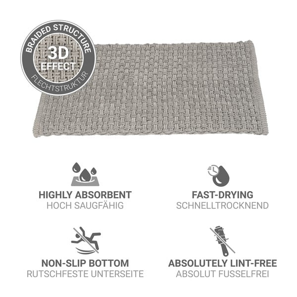 Szürke textil fürdőszobai kilépő 50x80 cm Ecoli – Wenko-image-4