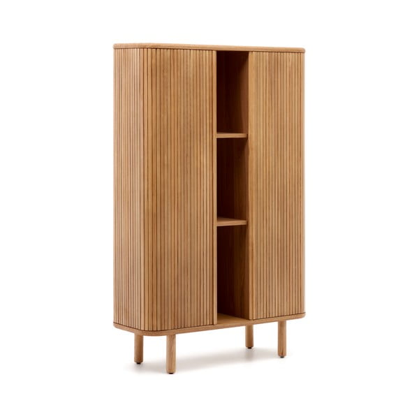 Natúr színű szekrény tolóajtóval kőrisfa dekorral 110x160x40 cm Mailen – Kave Home-image-2