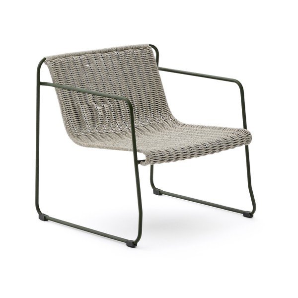 Szürkészöld fém kerti fotel Maurina – Kave Home