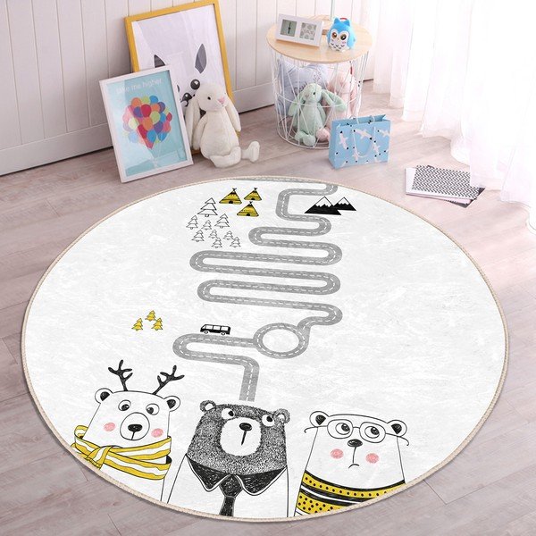 Fehér gyerek szőnyeg ø 100 cm Comfort – Mila Home-image-3