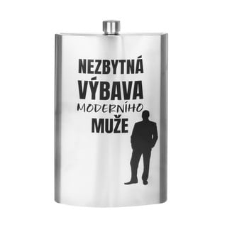 Ezüstszínű rozsdamentes acél laposüveg 2 l – Orion