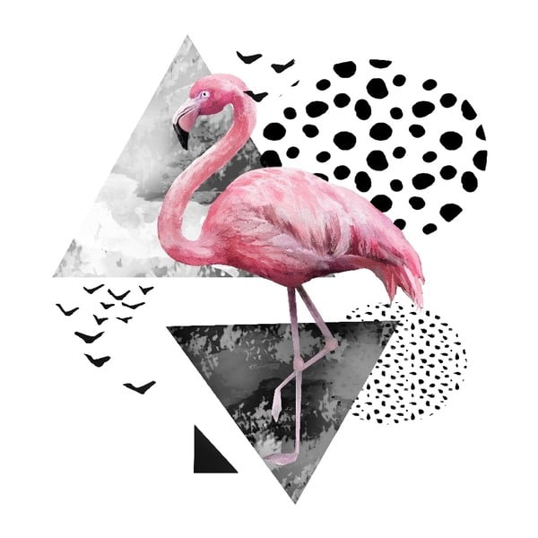 Graphico Flamingo üvegkép, 50 x 50 cm - 3D Art